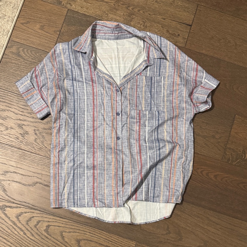 Striped Blue and Red Shirt